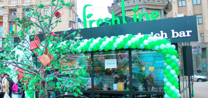 Сэндвич-кафе «FreshLine» в центре Киева. Заказывайте любимые блюда со скидкой.