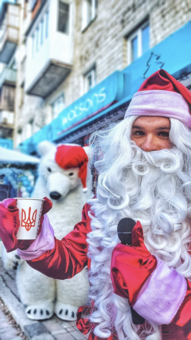 Happy new year greetings from santa claus