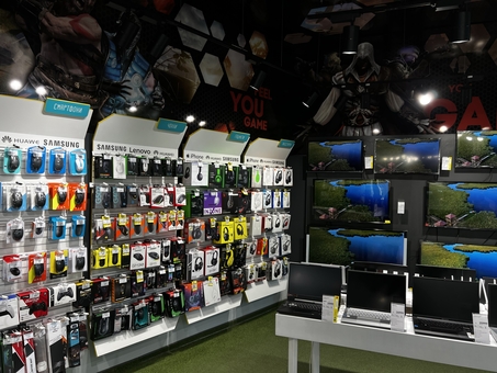 Cybernetics electronics store chain. Visit for promotion 33