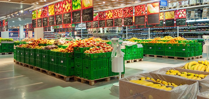 Discounts on vegetables and fruits in fozzy hypermarkets