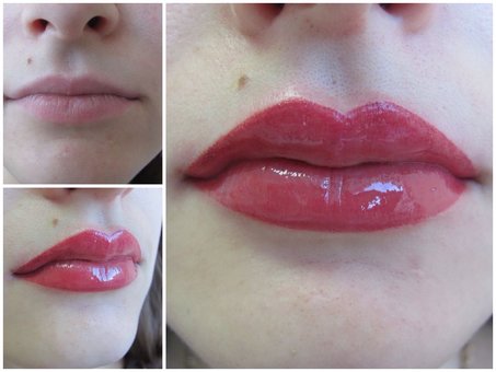 Lip permanent makeup with lipstick effect in the Polaris beauty salon in Nikolaev. Sign up for the promotion.