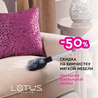 Чистка мягкой мебели в Lotus Premium